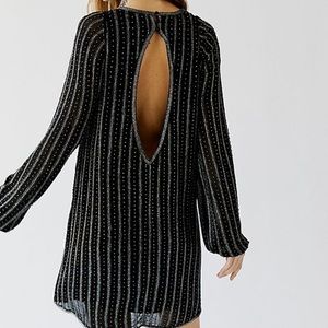 Free People Sparkly Black Magic Mini Dress NWT